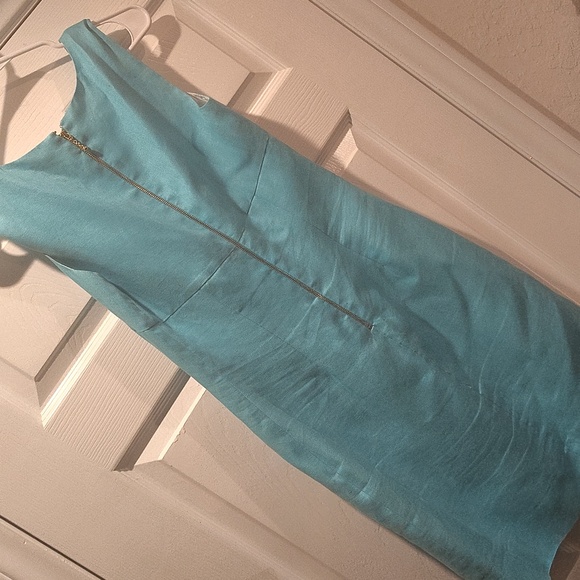 Kate Spade Viola Turquoise Linen Bow Shift Dress. SZ 2 - Picture 10 of 11